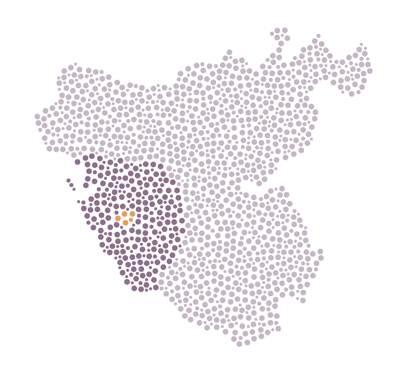 Mapa de Cádiz con Chiclana y alrededores destacados
